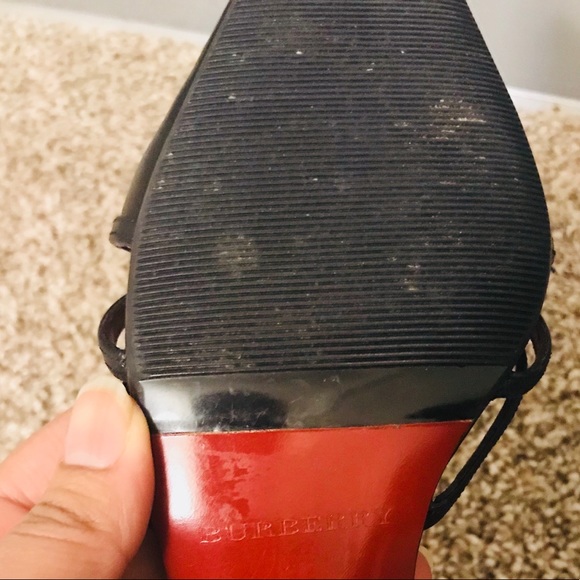 Burberry Black Leather Clogs Size 38.5 - Picture 8 of 8